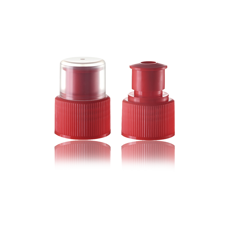 Red Rotation Cosmetic Plastična rebrasta Push Pull Cap-HY-CP-19